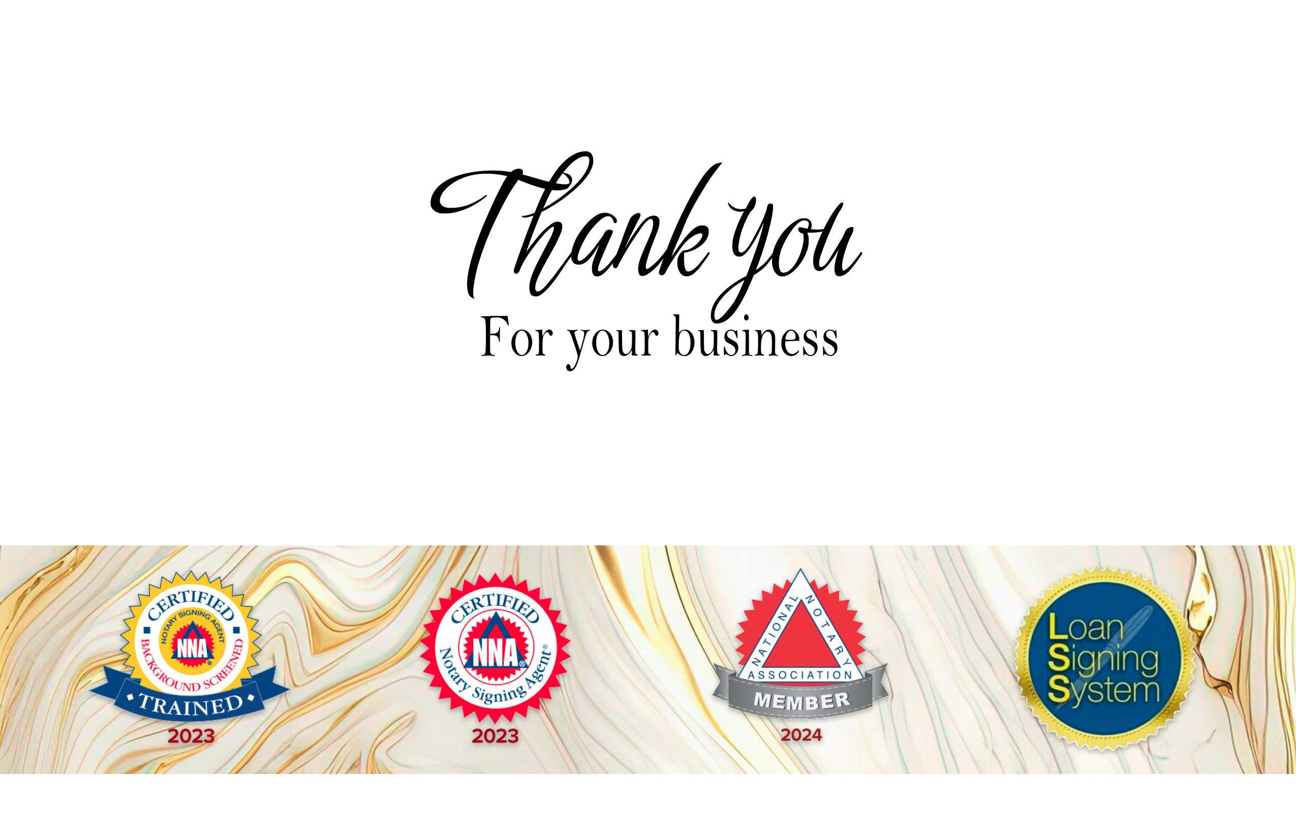 Thank you for your business